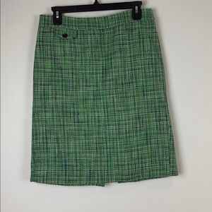 J. Crew No. 2 Green Tweed Pencil Skirt Size 6